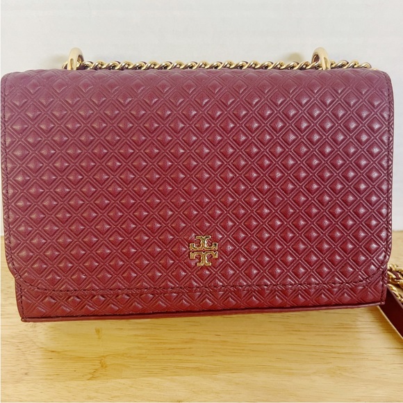 Tory Burch Marion Quilted Shrunken Shoulder Bag, Red Agate - Picture 3 of 8